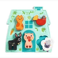 Djeco - Pussel - Relief Puzzle - Mouki 5 Delar