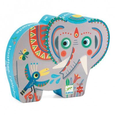Djeco - Pussel - Siluettepussel, Asian elephant, 24 pcs