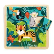 Djeco - Pussel - Wooden puzzle, Jungle, 15 pcs