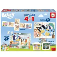Educa Bluey Superpack 4 In 1 Spel&Pussel - Bluey -  Leksaksaffären