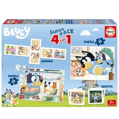 Educa Bluey Superpack 4 In 1 Spel&Pussel - Bluey -  Leksaksaffären