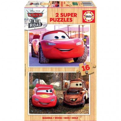 Educa Cars Träpussel 2x16 bitar