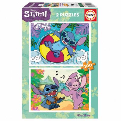 Educa Disney Stitch Pussel 2x100 bitar - Stitch -  Leksaksaffären