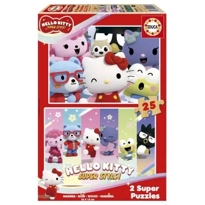 Educa Hello Kitty Träpussel 2x25 bitar - Hello kitty -  Leksaksaffären