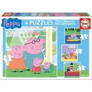 Educa Peppa Pig 4-pack Pussel 6-9-12-16 bitar - Greta Gris -  Leksaksaffären