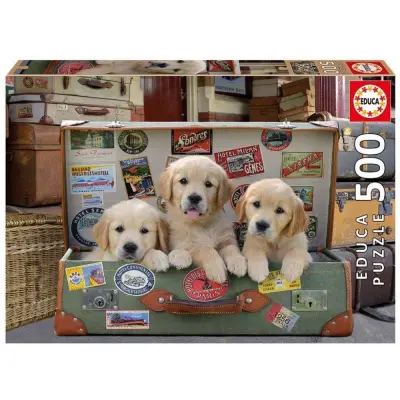 Educa Puppies in the Luggage Pussel 500 bitar 17645 - Educa -  Leksaksaffären