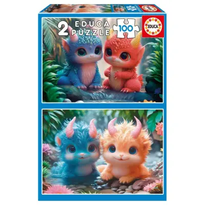 Educa Söta Monster Pussel 2x100 bitar - Educa -  Leksaksaffären