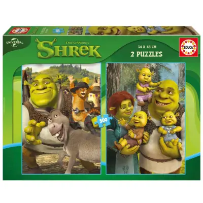 Educa Shrek Pussel 2x500 bitar - Shrek -  Leksaksaffären