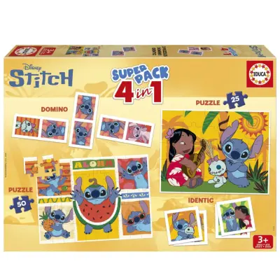 Educa Stitch Superpack 4 In 1 Spel&Pussel - Stitch -  Leksaksaffären