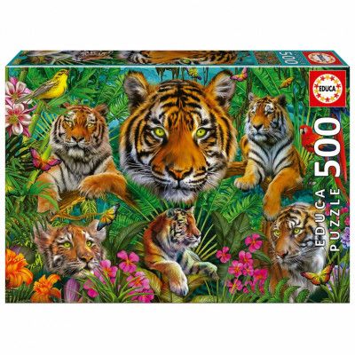 Educa Tiger Jungle Pussel 500 bitar - Educa -  Leksaksaffären
