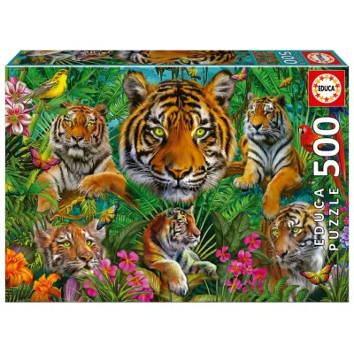 Educa Tiger Jungle Pussel 500 bitar - Educa -  Leksaksaffären