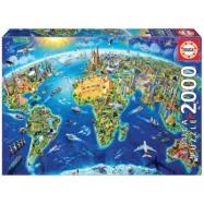 Educa World Landmarks Globe Pussel 2000 bitar 17129 - Educa -  Leksaksaffären