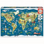 Educa World Map Pussel 200 bitar 19292