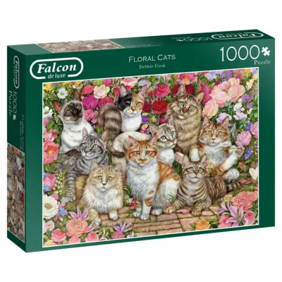 Falcon Floral Cats Pussel 1000 bitar 11246 - Jumbo -  Leksaksaffären