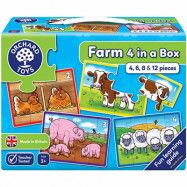 Farm 4 in a box - pussel med djur