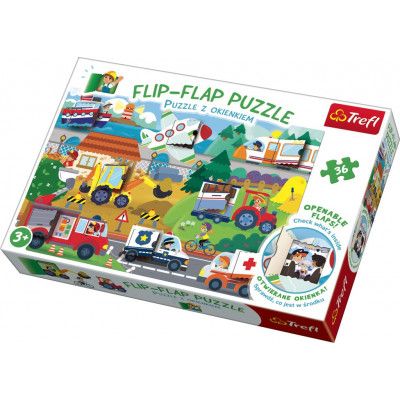 Flip-Flap Pussel med flikar Fordon 36 bitar 14273