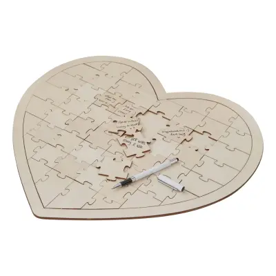 Gästbok Pussel i Trä Hjärta