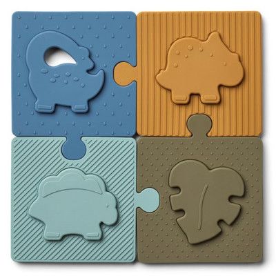 Liewood pussel Bodil i silikon, dino blue mix