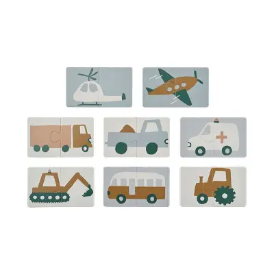 Liewood pussel Brett 8x2 bitar, fordon/dove blue