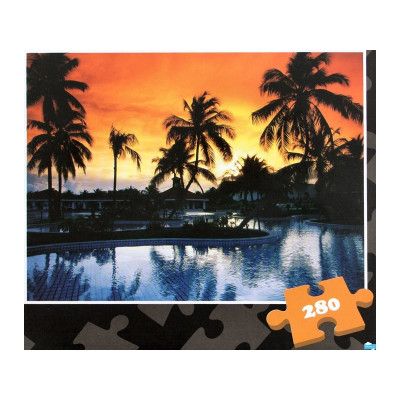Pussel 280 bitar Flera olika motiv : Model - Solnedgång i paradise