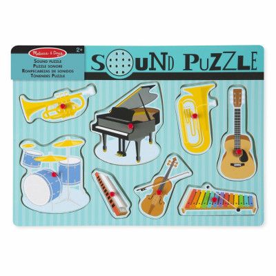 Pussel med ljud Musikinstrument Knoppussel 8 bitar - Melissa&Doug -  Leksaksaffären