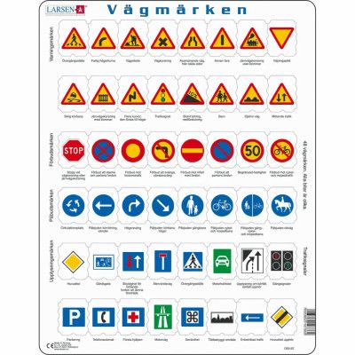 Pussel med svenska vägmärken