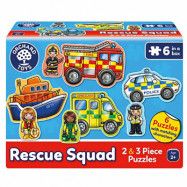 Rescue Squad - 3 st Pussel Utryckningsfordon - Orchard Toys