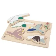 Sebra pussel i trä, singing birds