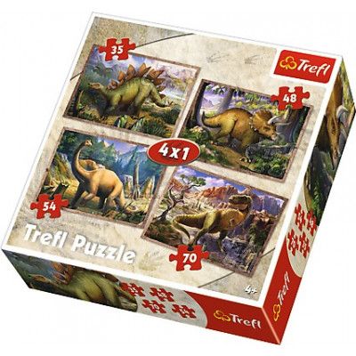 Trefl Dinosaurier Pussel 4-i-1 34249