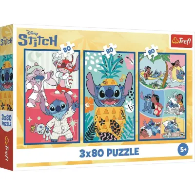 Trefl Stitch 3-pack Pussel 3x80 bitar - Stitch -  Leksaksaffären