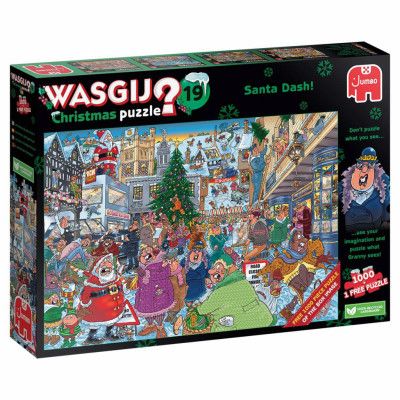 Wasgij Christmas 19 Santa Dash 2-pack Pussel 1000 bitar