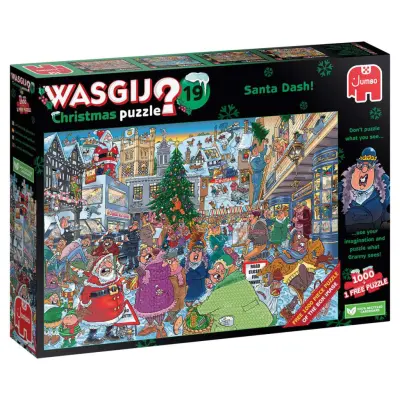 Wasgij Christmas 19 Santa Dash 2-pack Pussel 1000 bitar