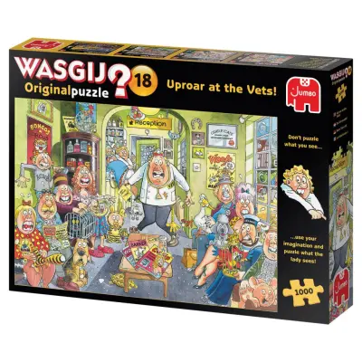 Wasgij Original 18 Uproar at the Vets! Pussel 1000 bitar - Wasgij -  Leksaksaffären