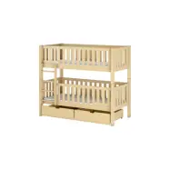 Lano Meble KSAWERY - Våningssäng Med Lådor - 80x180 Cm - Furu