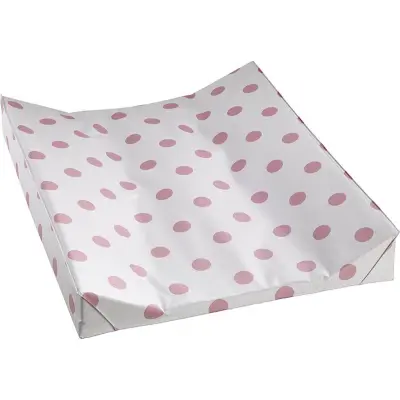 Carlobaby skötbädd med kant, vit/rosa prick