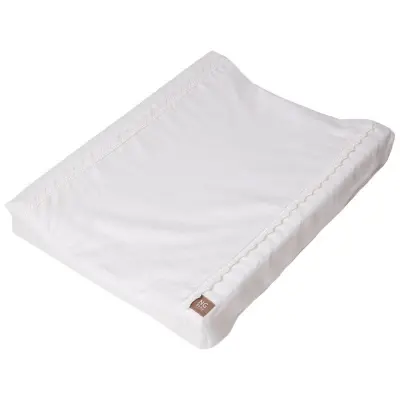 NG Baby skötbädd linne med spets + frottétop, vit