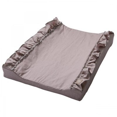 NG Baby skötbädd linne med volang, dusty pink, Dusty pink volang