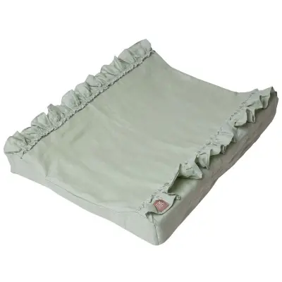 NG Baby skötbädd linne med volang, sage green