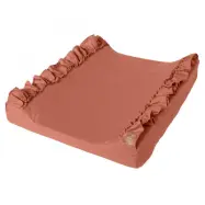 NG Baby skötbädd linne med volang, terracotta, Terracotta volang