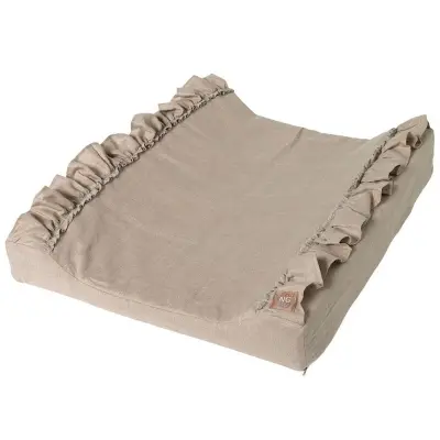 NG Baby skötbädd linne, natur volang, Natur volang