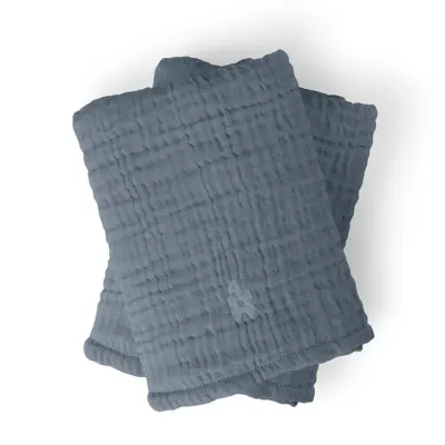 Sebra sköthandduk muslin 2-pack, forest lake blue