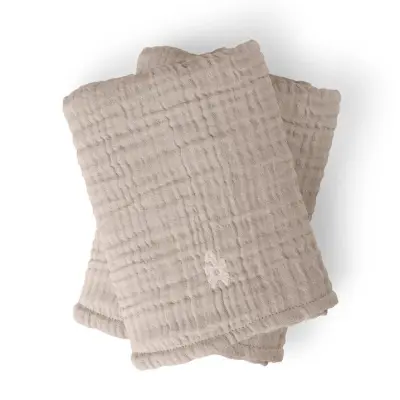 Sebra sköthandduk muslin 2-pack, jetty beige
