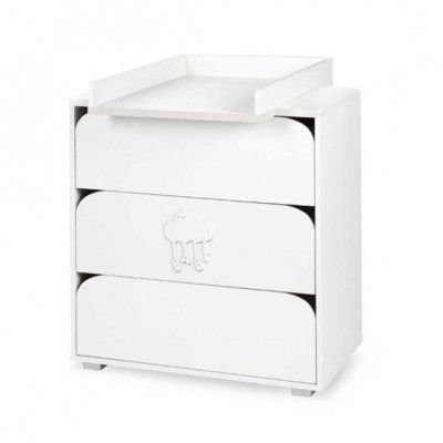 EuroToys Eurotoys - Skötbyrå Med Förvaring Baby Sky White