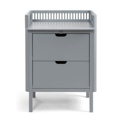 Sebra skötbord med lådor, grå