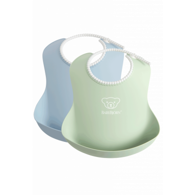 BabyBjörn - Haklapp, 2-pack - Blekgrön/Blekblå