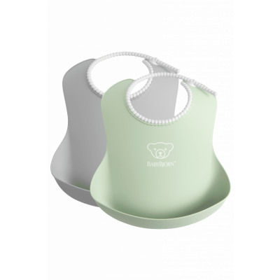 BabyBjörn - Haklapp, 2-pack - Grå/Blekgrön