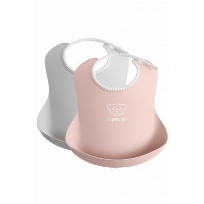 BabyBjörn - Haklapp, 2-pack - Grå/Blekrosa