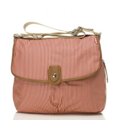 Babymel skötväska Satchel, red stripe