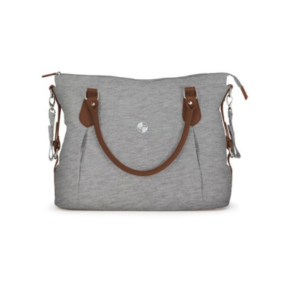 Crescent skötväska Exclusive, grey melange/ljusbrun