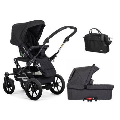 Emmaljunga Super Viking duovagn + skötväska, Lounge black/competition